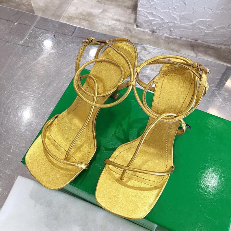 

2021 New Early Spring One Word Clip Toe Open Toe Sexy Temperament Thin Strap High Heel Versatile Sandals for Women1, White 9cm