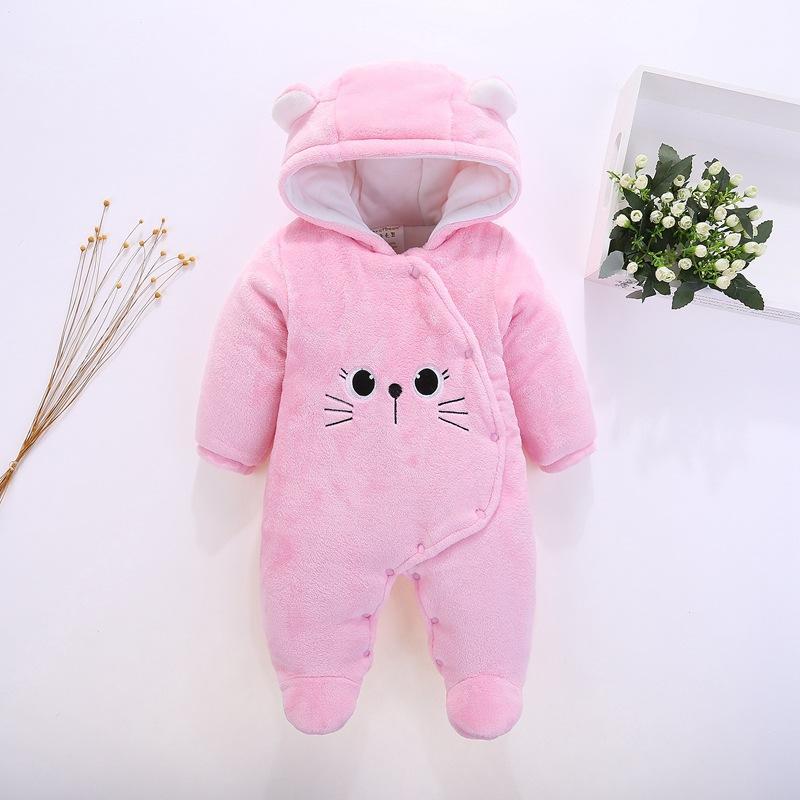 

Baby Winter Romper Baby Girl Boy Clothes Cotton Thick Warm Cartoon Rompers for Newborn Overall Jumpsuit Infant Clothing1, Blue