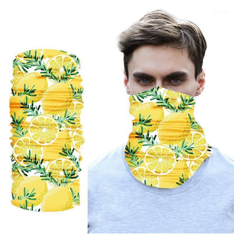 

UV Protection Summer Head Scarf Neck Motorcycle Cycling Lemon Print Face Mask Ski Balaclava Headband Face Shield Bandana Women1, B463