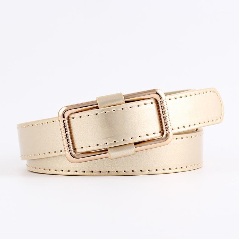 

Candy Colors Ladies Width Belt Imitation Leather Smooth Buckle Belt Twinkle Trendy Fashionable High Quality Women Fine1, Black