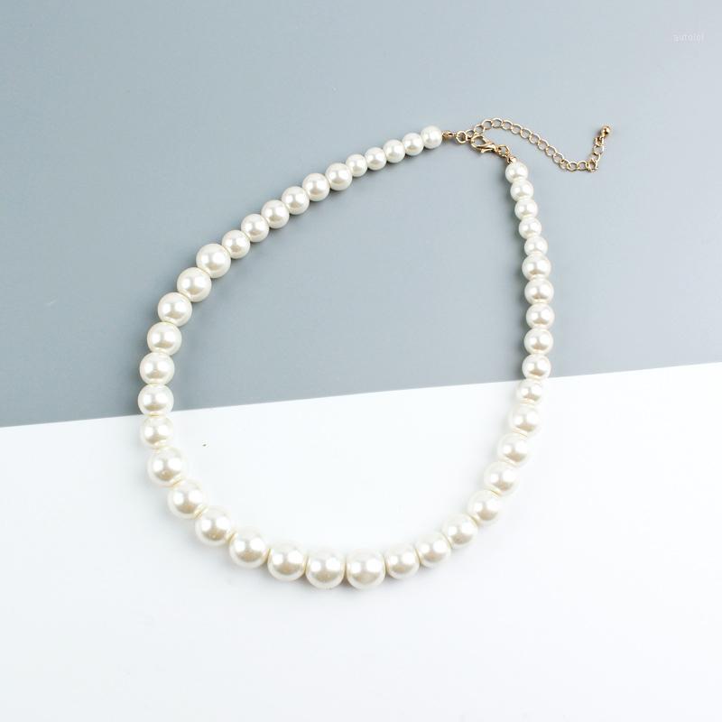 

Elegant Clavicle Chain Chokers Simulated Pearl Strand Beaded Necklace for Bridal Women Handmade Female Wedding Jewelry Gift1