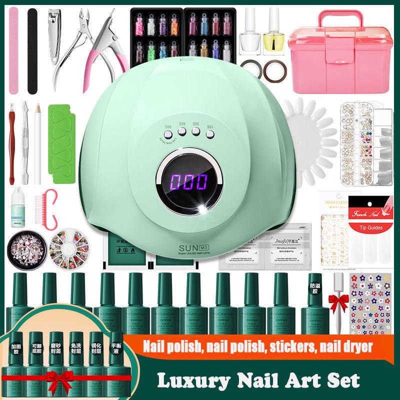 

Pro Nail Gel Set 180W UV LED Lamp Dryer With 14/23 pcs Nail Gel Polish Kit Soak Off Manicure Tools Set electric Tools Kit