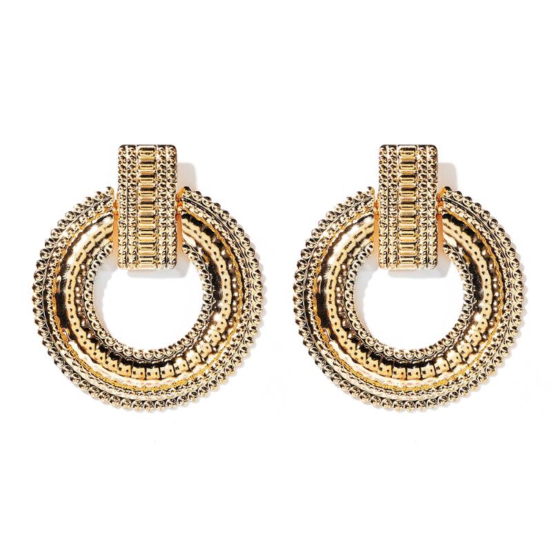 

Dangle & Chandelier WYBU Gold Plated Punk Style Circle Mata Rica Drop Earring For Women 2021 Allyn Zip Round Ear Jewelry Man Gift