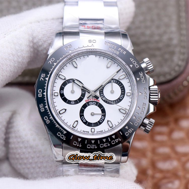

2021 Top N V4 version 904L Steel Case Bracelet SA4130 Chronograph Automatic Mens Watch Black Ceramic Bezel White Panda Dial 116500 Watches, Slivery;brown
