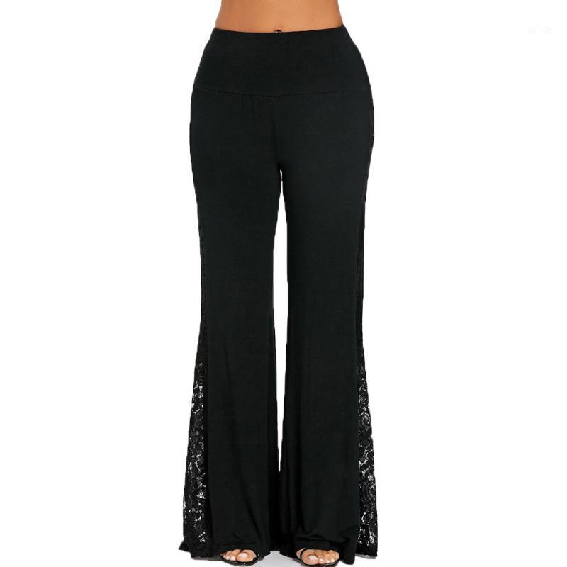 

Yoga Leggings Fashion Womens High Waist Lace Insert Wide Leg Pants Leggings Loose Trousers Sport Broek Kleding1, Beige