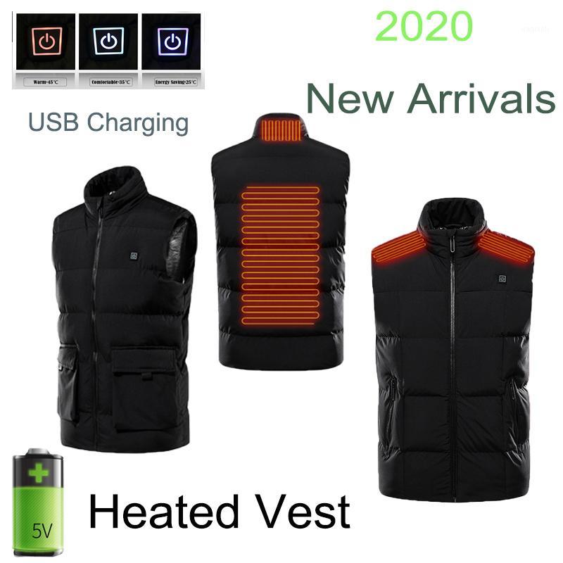 

Men's Heating Clothes Control Temperature Outdoor Heated Vest Warm Tops Adults USB Charging Heated Jacket Vest Teenagers1, Black