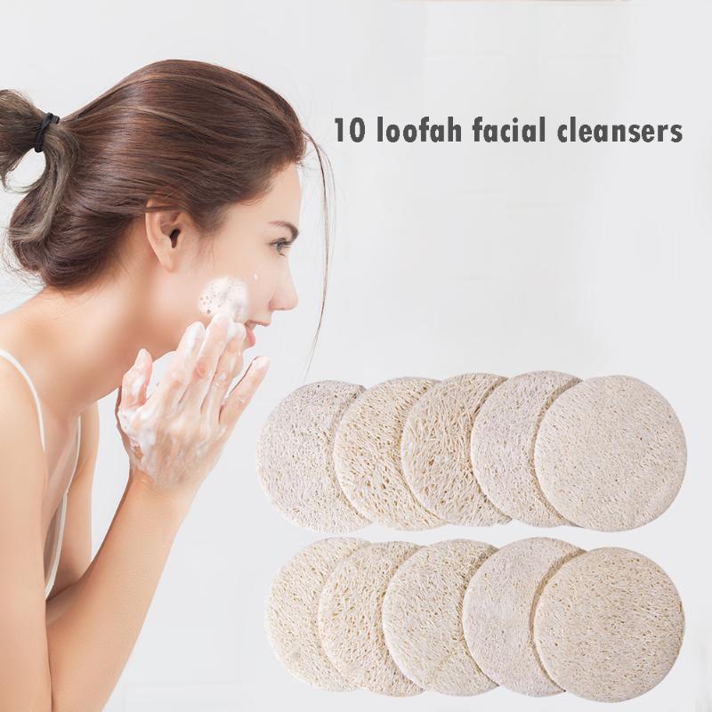 

10pcs Natural Loofah Face Cleaning Pads Bath Shower Scrubber Exfoliator Sheet Face Skin Care Travel Remover Beauty