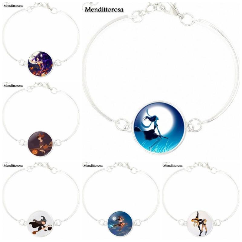 

EJ Glaze Jewelry With Silver Plated Glass Cabochon For Women Party Beautiful Cartoon Witch