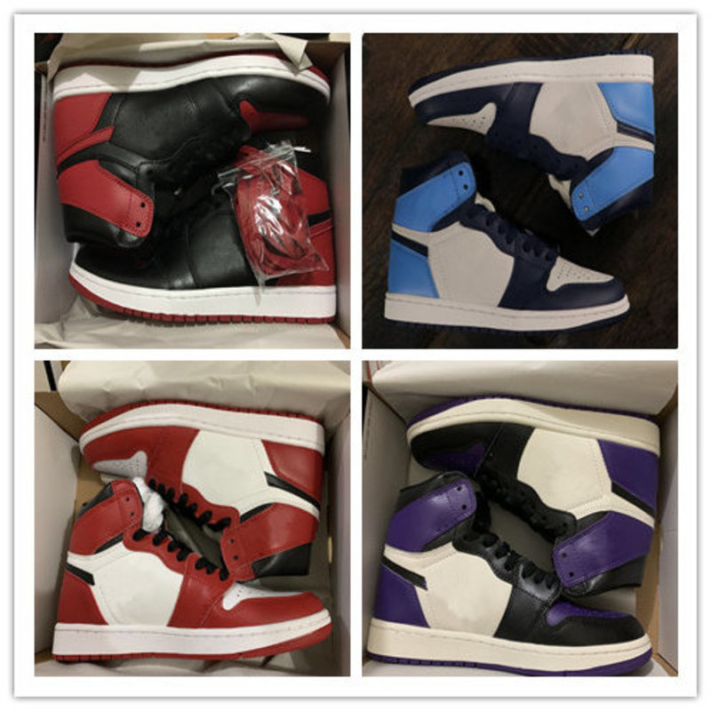

Wholesale New Obsidian 1s Court Purple I bred men women basketball shoes outdoor trainers top quality qinmin123 free shipping size 7-13
