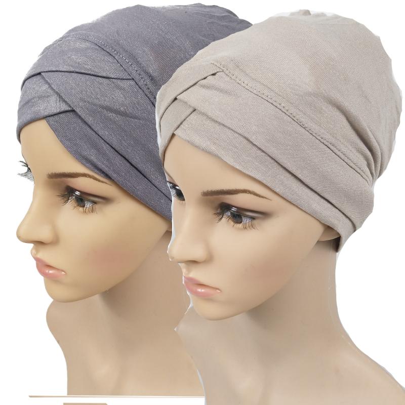 

Beanie/Skull Caps 2021 Four-layer Cross Hat, Bottoming Cap, Baotou Night Muslim Women's Turban Suitable For All Seasons
