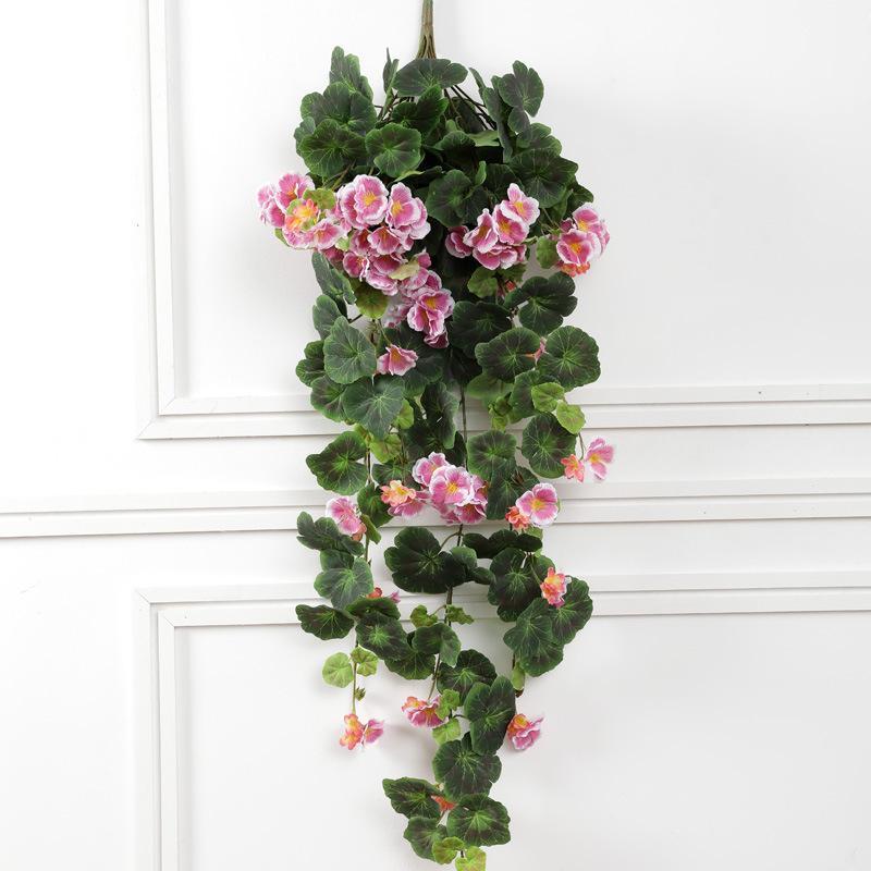 

Artificial Hydrangea Begonia Flowers Vines Artificial Plants Fake Ivy Flowers Hanging Vine Home Garden Wedding Party Decor1, Orange