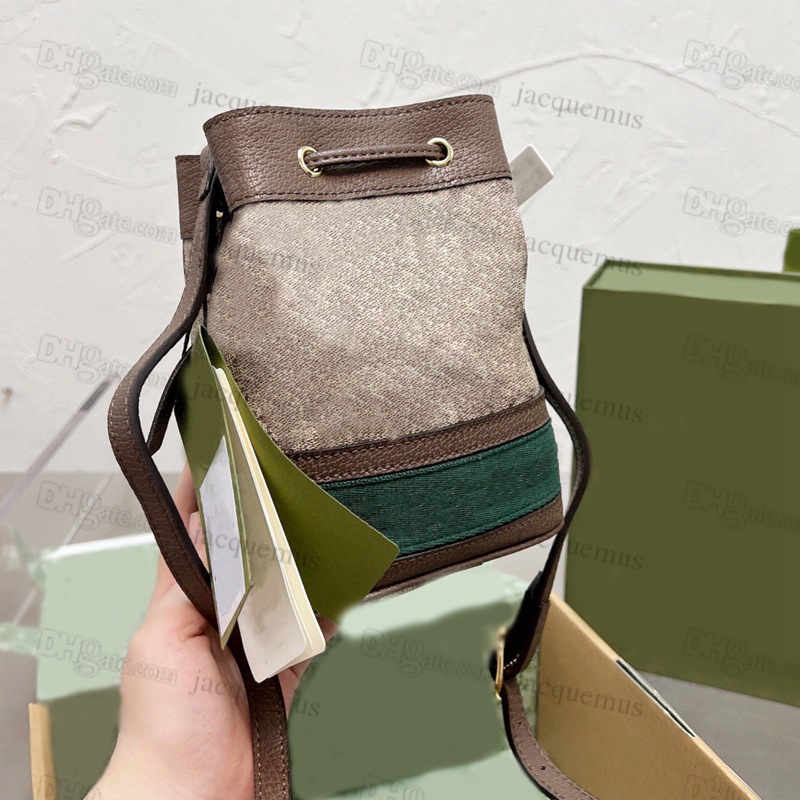 

2022 high quality luxuryes bucket bags designers fashion womens 1955 horsebit crossbody canvas printed handbags purse mini cross body string, I need see other product