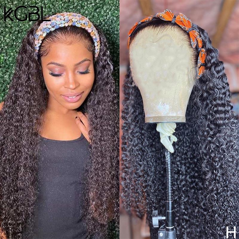 

KGBL T-part Natural Colored Curly Lace Front Human Hair Wigs 8''-24'' Brazilian 150% With Baby Hair Non-Remy Wigs Medium Ratio, T-part lace wig