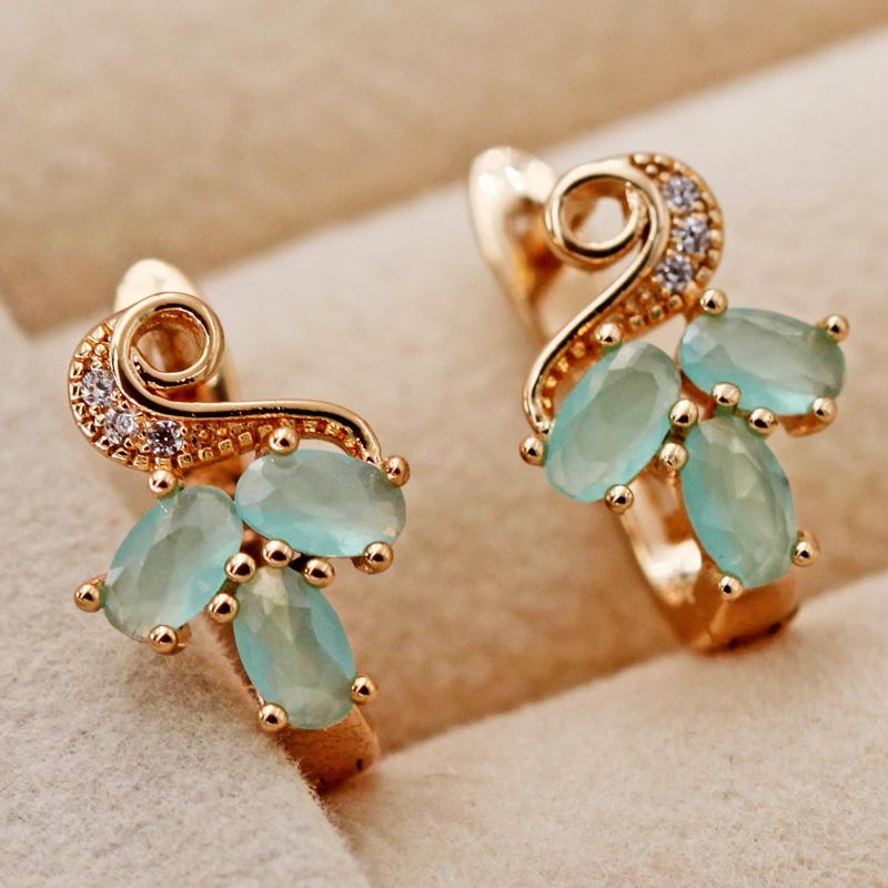 

Luxury Hoop Earrings for Women White Gold Filled Earring With purple Zircon Jewelry For Women Anniversary Engagement