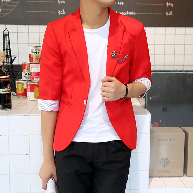 

Blazer Homme Male Nice New Blazer Masculino Business Half Sleeve Casual Homme Fashion Brand Men Clothing, Bai-se
