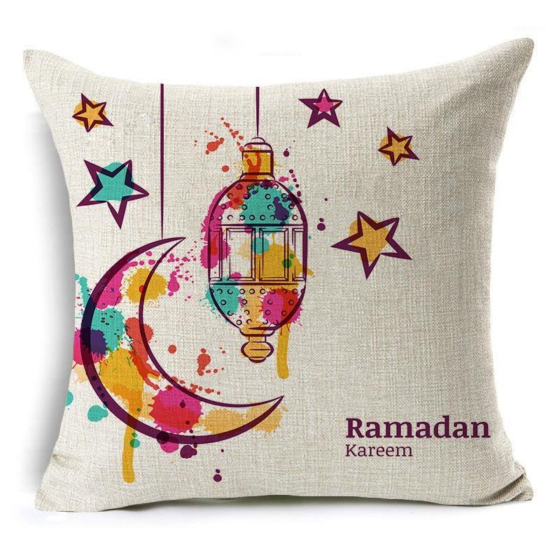 

1PC Muslim Mosque Ramadan Festival Pillowcase Home Decoration Supplies Linen Cushion Home Decoration Supplies Pillow Case1, As1392a3