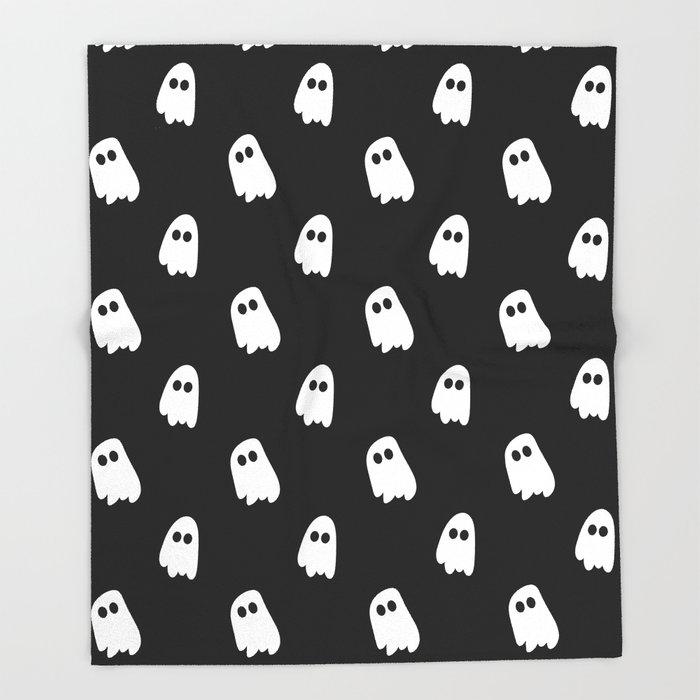 

Black and White Ghosts Throw Blanket Portable Soft Picnic Blanket Warm Sofa Bed Sheets Flannel for Bed