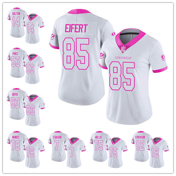 

Jersey Cincinnati''Bengals''WOMEN Joe Mixon White Pink Rush
