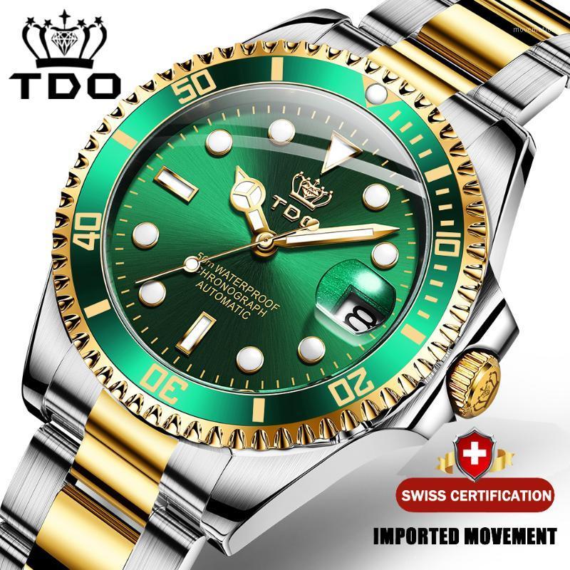 

TDO 2020 Luxury Men Mechanical Wristwatch Stainless Steel Watch Top Brand Sapphire Glass Men Watches reloj hombre G60841, Full black