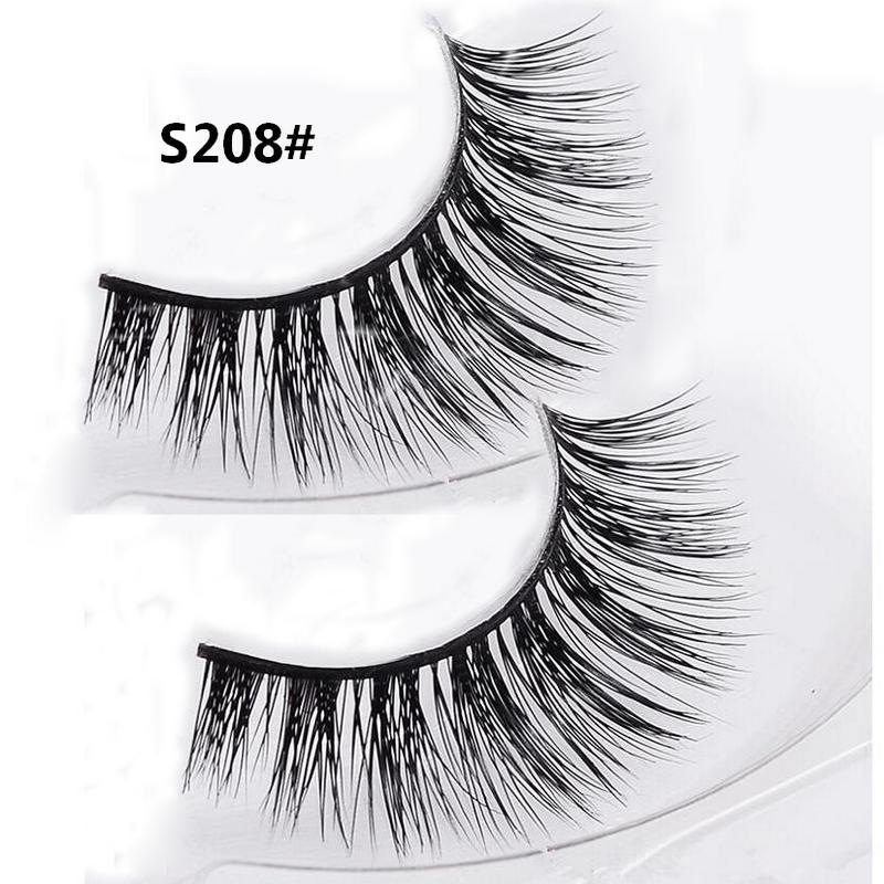 

1 Pair 3D 100% Real Natural Mink Thick Fake False Eyelashes Eye Makeup Lashes Extension Beauty Tools S208