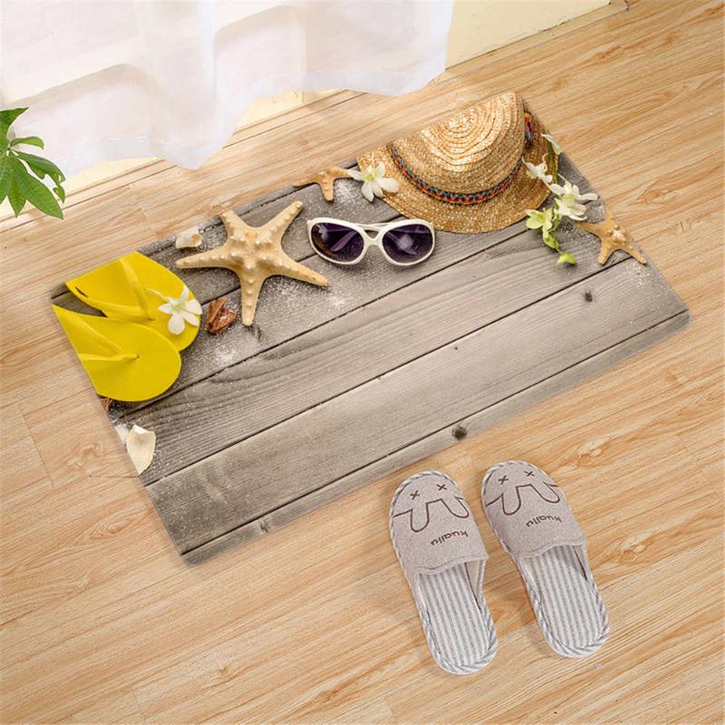 

Modern Door Mat 3D Conch Starfish Flannel Rebound Memory Foam Carpet Kitchen Rug Bathroom Anti-slip Doormat Indoor Entrance Mat, No-9
