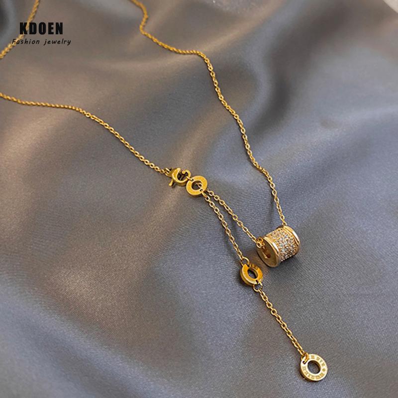 

2021 New Classic Inlaid Zircon Waist Clavicle Chain Fashion Korean Jewelry Luxury Wedding Party Girl's Sexy Neckchain For Woman