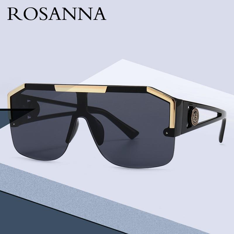 

ROSANNA New Big Size Sunglasses Women Men Unisex Sun Glasses Vintage Luxury Square Retro 2021
