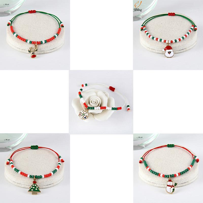 

Christmas Bracelet Noel Ornament Bracelets For Women Men Kids Bracelets Pendant With Snowflake Snowman Santa Claus Weave Jewelry1