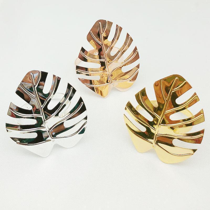 

12pcs/set Napkin Ring Leaves Design Napkin Holders Tableware Buckle Set Hawaiian Wedding Party Celebrate Table Decoration1