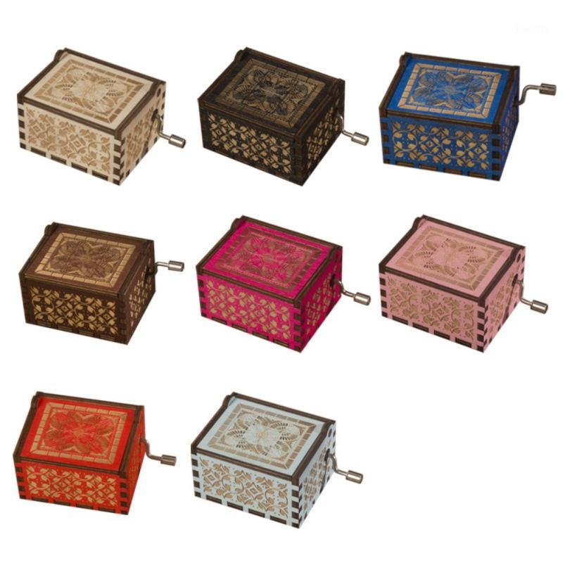

Castle In The Sky Wood Music Boxes Hand Crank Classic Antique Carved Wooden Musical Boxes For Kids Friends Children Gifts1