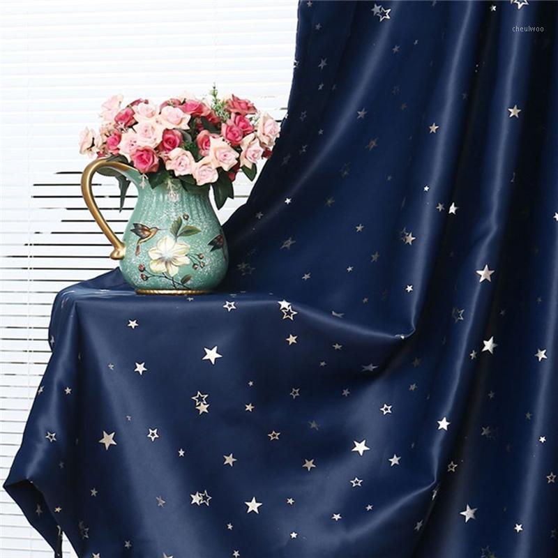 

Shiny Silver Stars Blackout Curtains For Kids Child Bedroom Korean Style Window Voile Tulle Curtains For Living Room1, Yellow