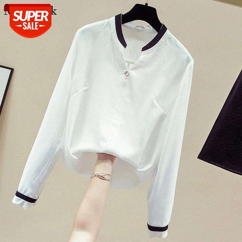 

Autumn Long Sleeve White Shirt Women O-neck Pullover Chiffon Blouse Women 2021 Plus Size Loose Casual Womens Blouses Blusa 11167 #Q99m