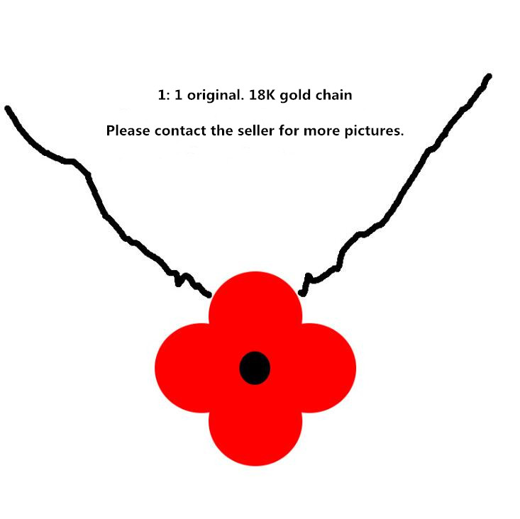 

2019 Fashion Jewelry Four Leaf Flower Necklace Four Leaf Flower Blue Agate 925 Silver Necklace Diamond Buckle