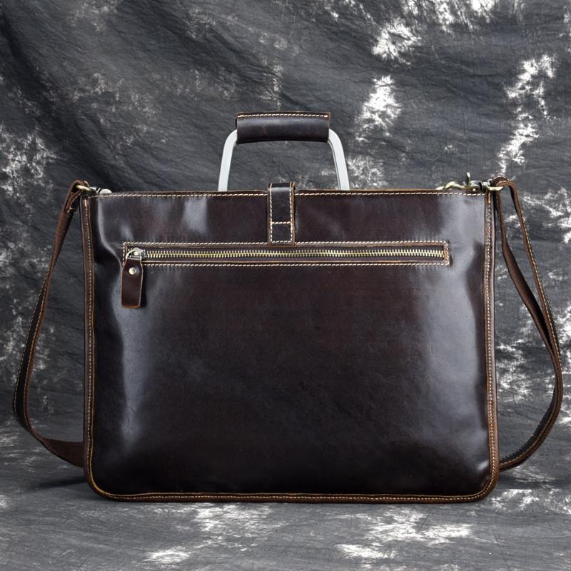 

YourSeason 2021 Genuine Leather Briefcase Men Business Crossbody Bags Laptop Vintage Hard Handle Document Handbags, Coffee