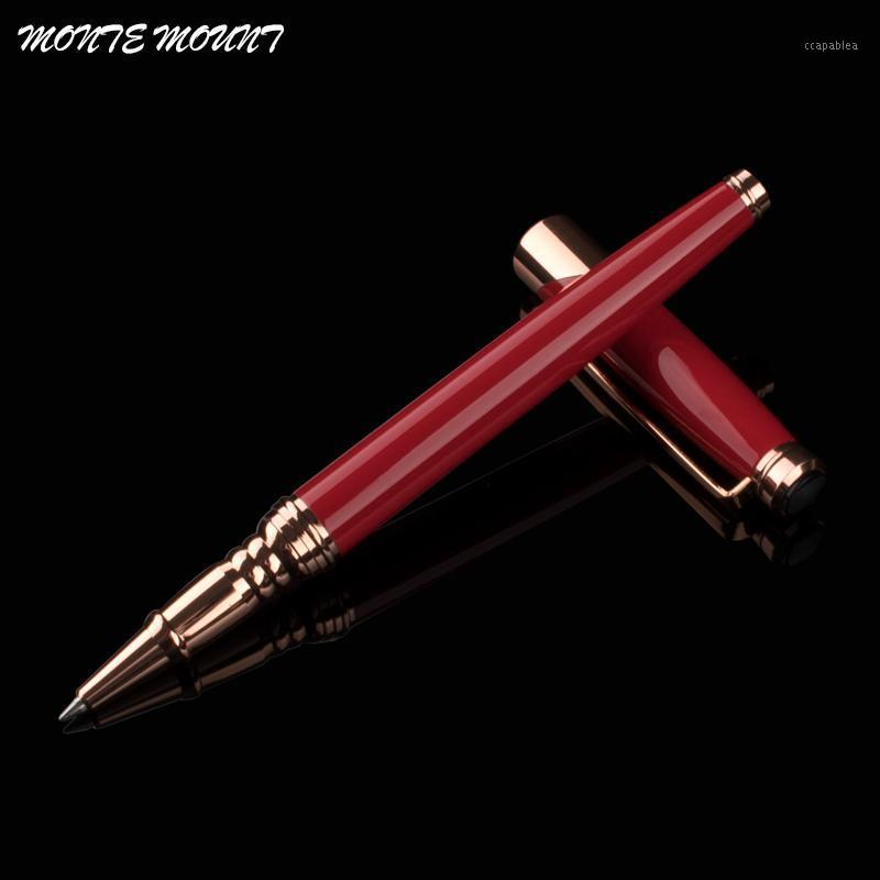 

Smooth Writing metal Roller Ball Pen with fashion gift pen Executive good quality red with Rose Gold clip caneta Gel1