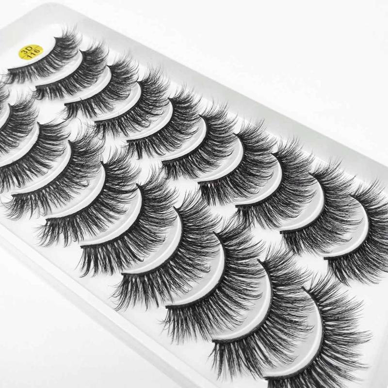 

10pairs 3D Faux Mink Lashes Natural Long False Eyelashes Volume Fake Lashes Makeup Extension Eyelashes maquiagem