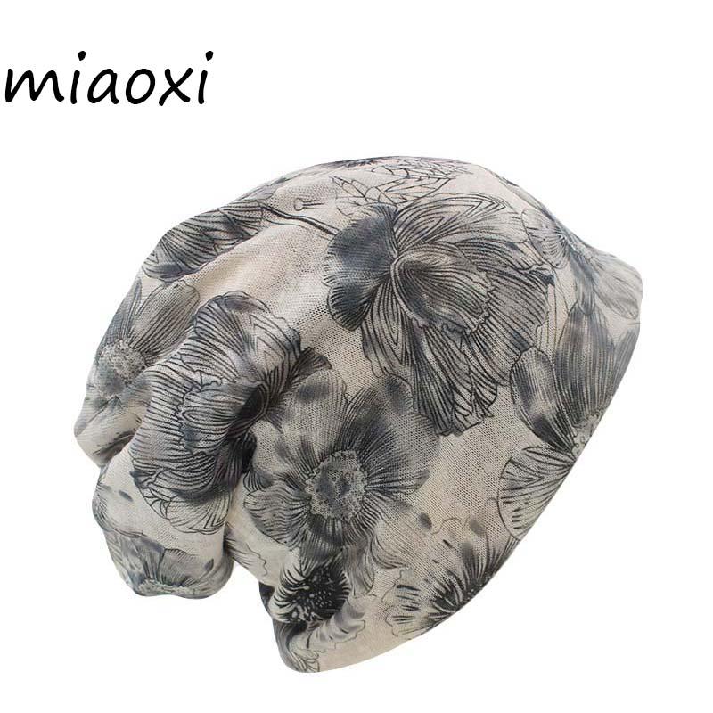 

miaoxi Sale New Fashion Women Knit Warm Hat Scarf Two Used Woman Flora Cap Beanie Skullies For Girl Autumn Caps Bonnet, Dark grey