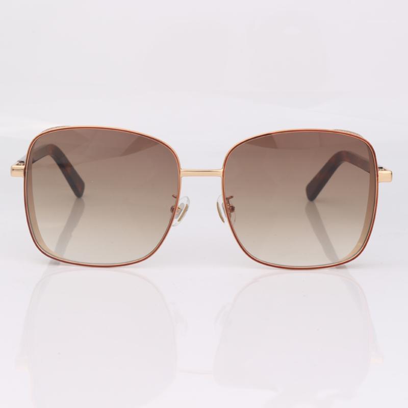

Square gold Bling women sunglasses fashion gradient brown lens eye wear1