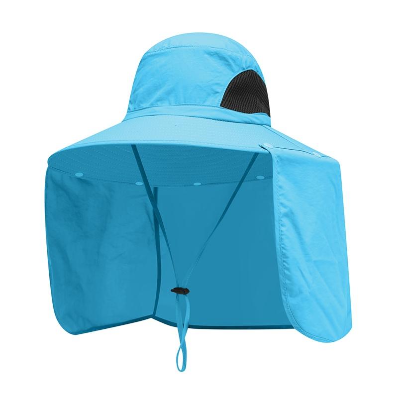 

Fast Drying Fishing Hats Outdoor Cloak Style Wide Brim Sunshade Caps Foldable Mesh Sweatband Neck Cover Bucket Hat