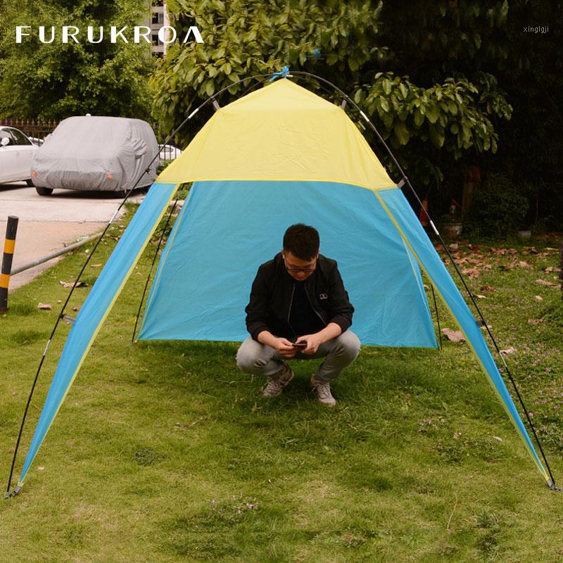 

Summer Tent Windproof Outdoor Tents Summer UV Sun Shade Camping Fishing Triangle Beach Tent Canopy Portable Awning Shelters X3871