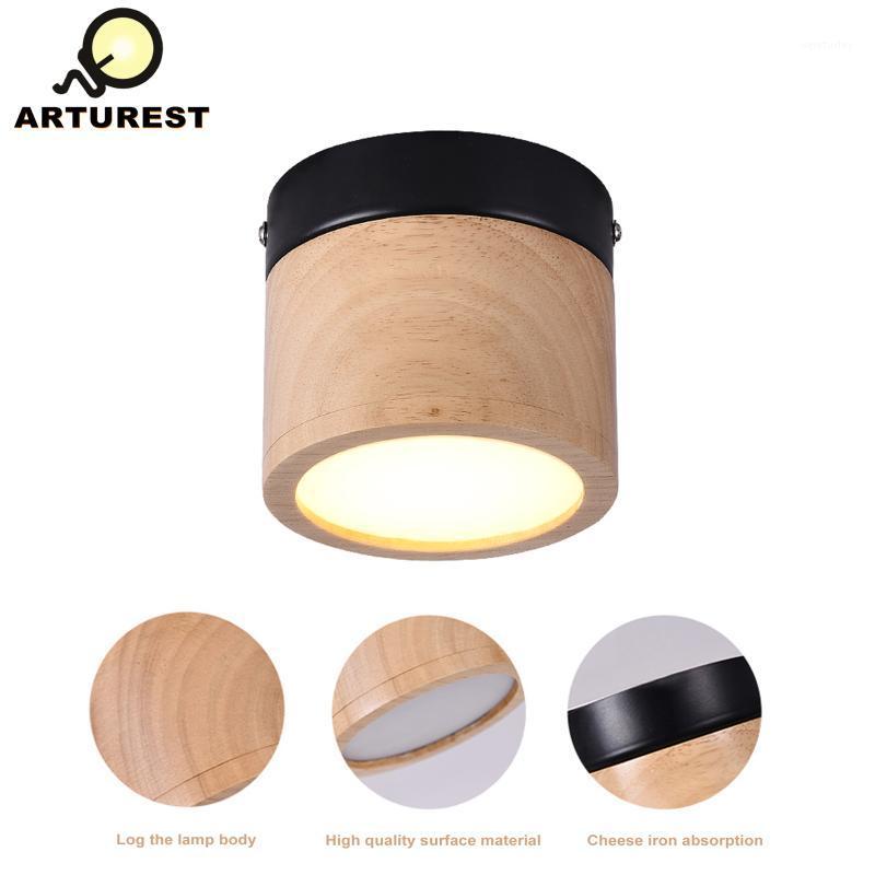 

Nordic log LED ceiling light 10CM round surface mounted small aisle entrance wardrobe light corridor entrance1