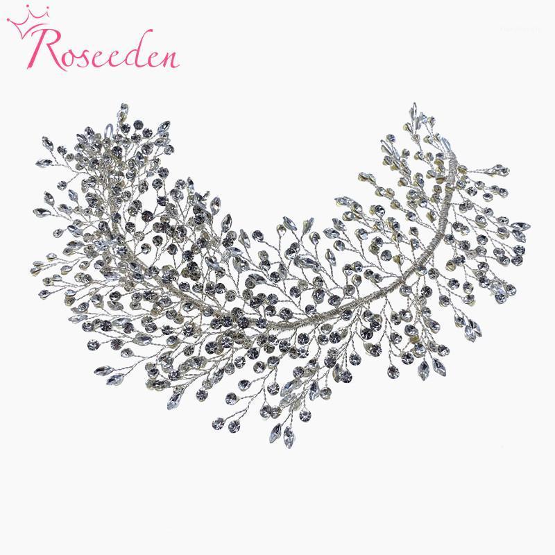 

Handmade Wedding Hair Accessory Full Crystal Rhinestones Headband Tiaras Bride Headpieces RE3169-1 Clips & Barrettes, Golden;silver