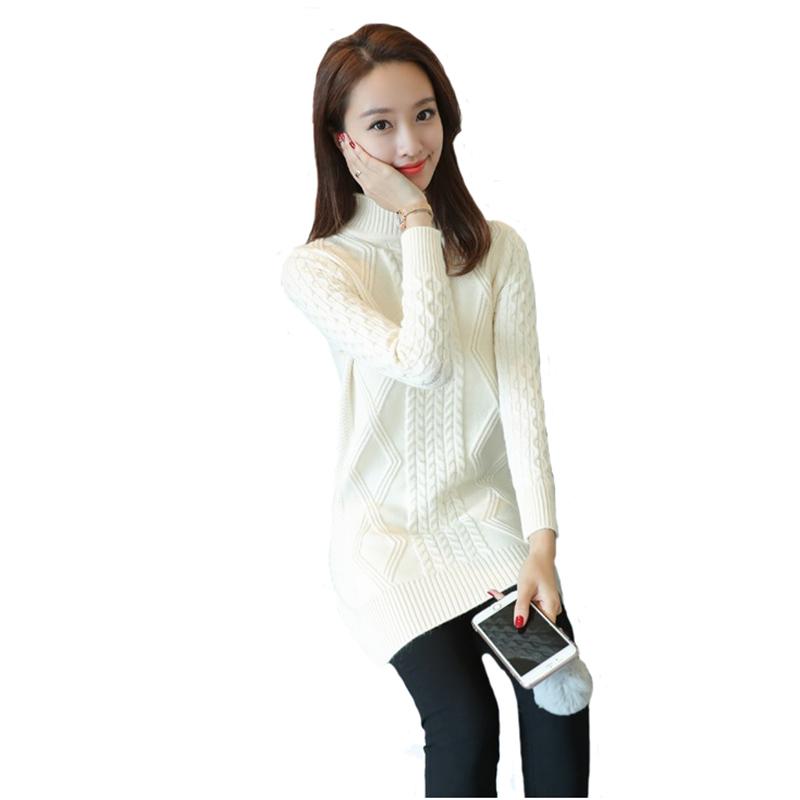 

Spring, Autumn Winter knitted Dress Female New Twist Half High Neck Long Sweater Women Bottoming Sweaters Pullover Sweater Dress, Grey