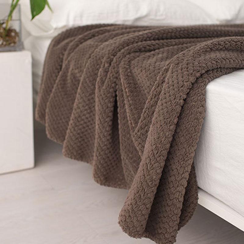 

Autumn And Winter Blanket Warm Bed Sofa Travel Blankets Cozy Fluffy Throw Blanket Thicken Solid Color Household Supplies1