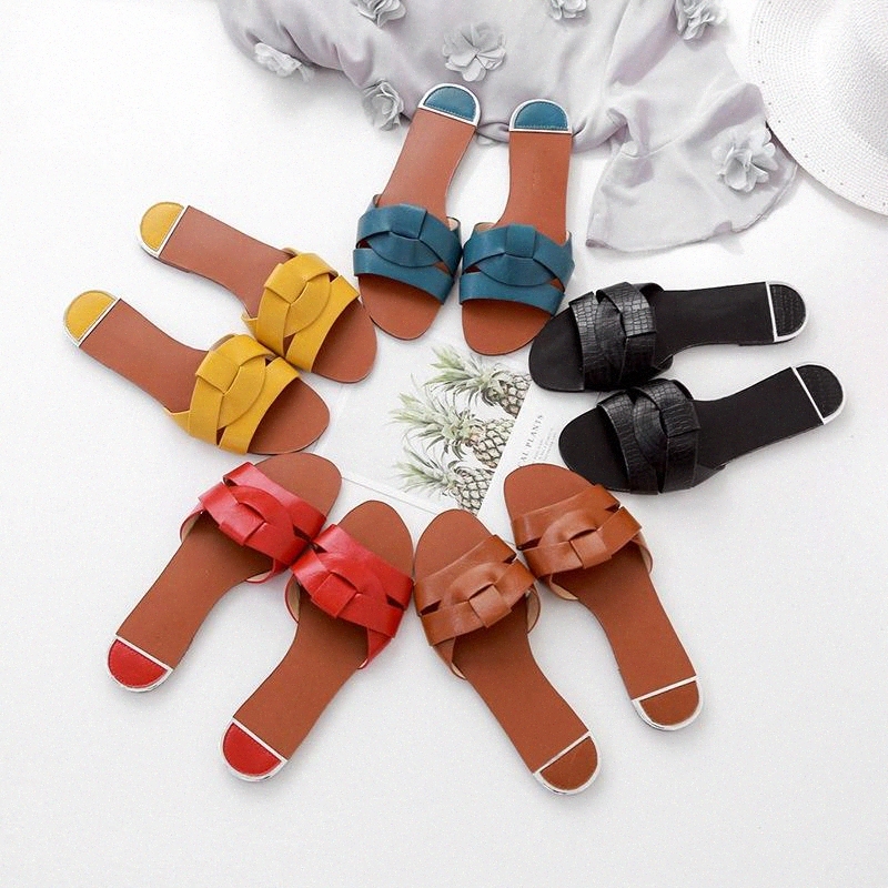 

New Brand Mixed Colors Women Slipper Pllus Size 35-41 Women Summer Beach Slides Flip Flops Outdoor Flat Slipper Platform Sandals #np2R, Black