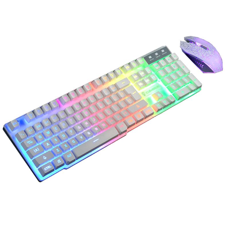 

OMESHIN Ergonomic design rainbow backlit USB gaming keyboard + 2400DPI 6 button LED gaming mouse + mouse pad set