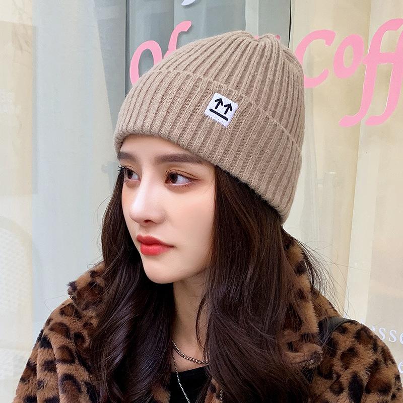 

Women's Beanie Knitted Hat Winter Warm Cotton Acrylic Caps Multi Colors Fashion Hiphop Hats for Men and Women 003, White
