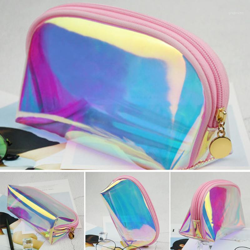 

New Arrival Holographic Makeup Cosmetic Bag Large Pouch Handy Pouch Pencil Toiletries Bag1, As shown