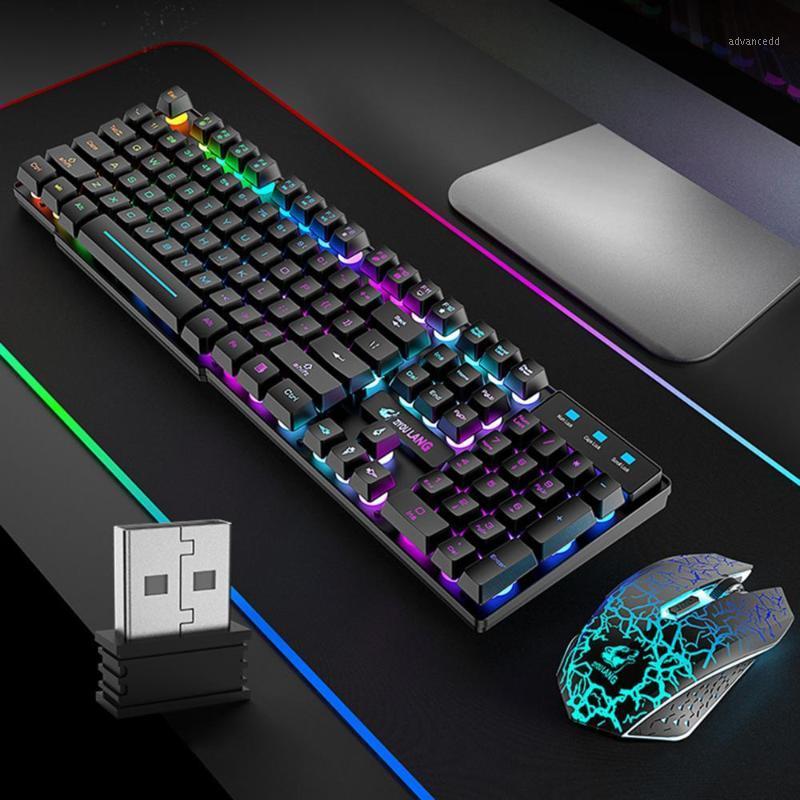 

2.4G Rechargeable Wireless Gaming Keyboard and Mouse Set Colorful LED Breathing Light 3 Gear DPI Adjustable Laptop Parts1