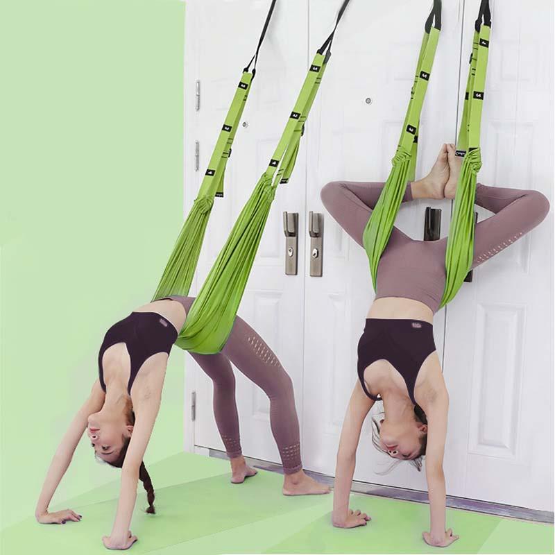 

yoga strap Stfitness retch Belt Aerial Yoga Rope One Word Horse Hip Open Handstand Rope Dance Gymnastics YogaStretch BeltStretch, Green